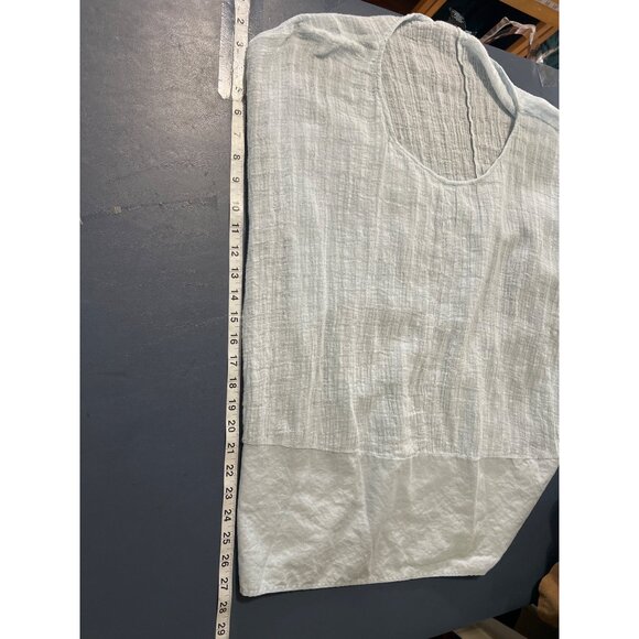 Cynthia Rowley Linen ablene Light Blue Textured Blouse 2X Lightweight Lagenlook - Picture 2 of 10